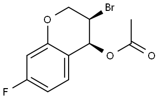 (3R,4S)-3-Bromo-7-fluorochroman-4-yl acetate Struktur