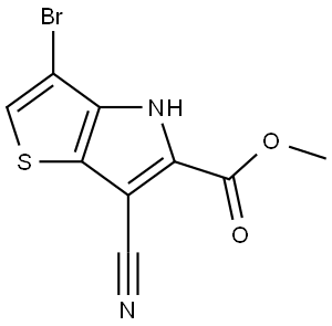 4H-Thieno[3,2-b]pyrrole-5-carboxylic acid, 3-bromo-6-cyano-, methyl ester Struktur