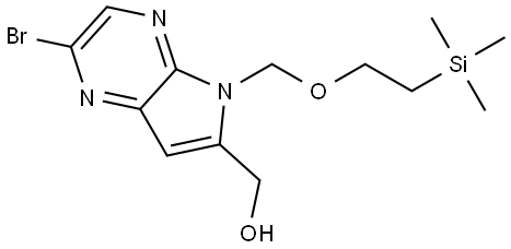 5H-Pyrrolo[2,3-b]pyrazine-6-methanol, 2-bromo-5-[[2-(trimethylsilyl)ethoxy]methyl]- Struktur