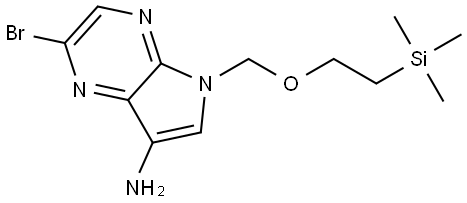 2-Bromo-5-((2-(trimethylsilyl)ethoxy)methyl)-5H-pyrrolo[2,3-b]pyrazin-7-amine Struktur