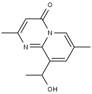 4H-Pyrido[1,2-a]pyrimidin-4-one, 9-(1-hydroxyethyl)-2,7-dimethyl- Struktur