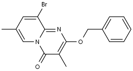 2-(Benzyloxy)-9-bromo-3,7-dimethyl-4H-pyrido[1,2-a]pyrimidin-4-one Struktur