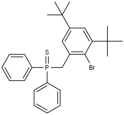 (2-BROMO-3,5-DITERT-BUTYLBENZYL)(DIPHENYL)PHOSPHINE SULFIDE Struktur
