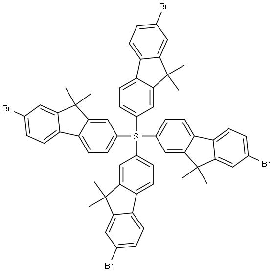 tetrakis(7-bromo-9,9-dimethyl-9H-fluoren-2-yl)silane Struktur
