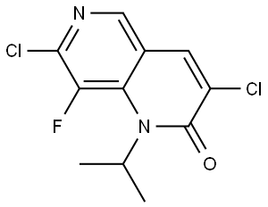 3,7-Dichloro-8-fluoro-1-isopropyl-1,6-naphthyridin-2(1H)-one Struktur