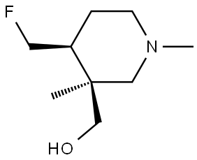 ((3S,4S)-4-(Fluoromethyl)-1,3-dimethylpiperidin-3-yl)methanol Struktur