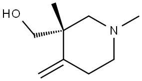 3-Piperidinemethanol, 1,3-dimethyl-4-methylene-, (3S)- Struktur