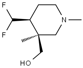 ((3S,4S)-4-(Difluoromethyl)-1,3-dimethylpiperidin-3-yl)methanol Struktur