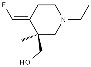 3-Piperidinemethanol, 1-ethyl-4-(fluoromethylene)-3-methyl-, (3S,4E)- Struktur
