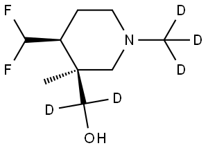 ((3S,4S)-4-(difluoromethyl)-1,3-dimethylpiperidin-3-yl)methanol-d5 Struktur