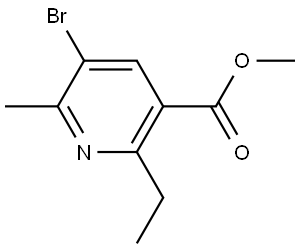 3-Pyridinecarboxylic acid, 5-bromo-2-ethyl-6-methyl-, methyl ester Struktur