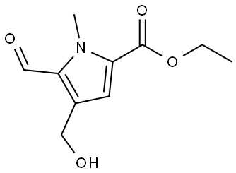 1H-Pyrrole-2-carboxylic acid, 5-formyl-4-(hydroxymethyl)-1-methyl-, ethyl ester Struktur