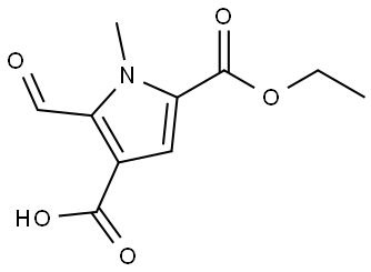 1H-Pyrrole-2,4-dicarboxylic acid, 5-formyl-1-methyl-, 2-ethyl ester Struktur