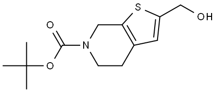 Thieno[2,3-c]pyridine-6(5H)-carboxylic acid, 4,7-dihydro-2-(hydroxymethyl)-, 1,1-dimethylethyl ester Struktur
