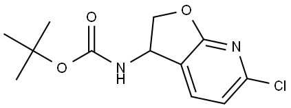 tert-Butyl (6-chloro-2,3-dihydrofuro[2,3-b]pyridin-3-yl)carbamate Struktur