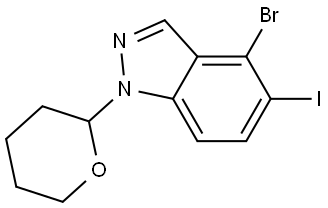 4-Bromo-5-iodo-1-(tetrahydro-2H-pyran-2-yl)-1H-indazole Struktur