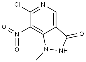3H-Pyrazolo[4,3-c]pyridin-3-one, 6-chloro-1,2-dihydro-1-methyl-7-nitro- Struktur