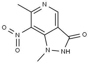 3H-Pyrazolo[4,3-c]pyridin-3-one, 1,2-dihydro-1,6-dimethyl-7-nitro- Struktur
