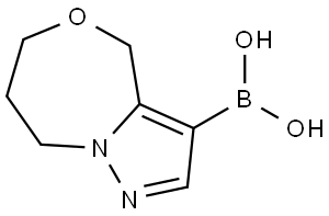 (7,8-Dihydro-4H,6H-pyrazolo[5,1-c][1,4]oxazepin-3-yl)boronic acid Struktur