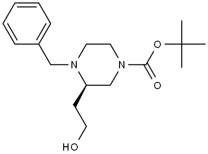 tert-Butyl (R)-4-benzyl-3-(2-hydroxyethyl)piperazine-1-carboxylate Struktur