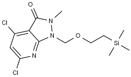 4,6-Dichloro-2-methyl-1-((2-(trimethylsilyl)ethoxy)methyl)-1,2-dihydro-3H-pyrazolo[3,4-b]pyridin-3-one Struktur