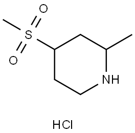 2-Methyl-4-(methylsulfonyl)piperidine hydrochloride Struktur