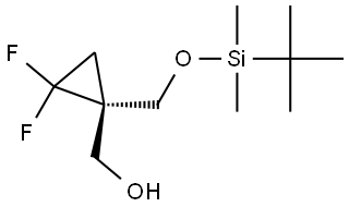 Cyclopropanemethanol, 1-[[[(1,1-dimethylethyl)dimethylsilyl]oxy]methyl]-2,2-difluoro-, (1S)- Struktur