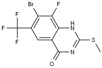 7-Bromo-8-fluoro-2-(methylthio)-6-(trifluoromethyl)quinazolin-4(3H)-one Struktur