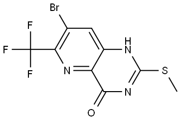 7-Bromo-2-(methylthio)-6-(trifluoromethyl)pyrido[3,2-d]pyrimidin-4(1H)-one Struktur