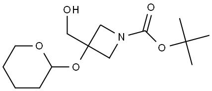 tert-Butyl 3-(hydroxymethyl)-3-((tetrahydro-2H-pyran-2-yl)oxy)azetidine-1-carboxylate Struktur