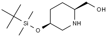 2-Piperidinemethanol, 5-[[(1,1-dimethylethyl)dimethylsilyl]oxy]-, (2S,5S)- Struktur