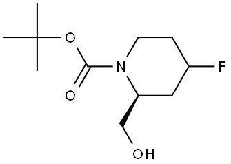 1-Piperidinecarboxylic acid, 4-fluoro-2-(hydroxymethyl)-, 1,1-dimethylethyl ester, (2S)- Struktur
