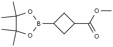 Cyclobutanecarboxylic acid, 3-(4,4,5,5-tetramethyl-1,3,2-dioxaborolan-2-yl)-, methyl ester Struktur