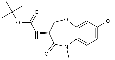 tert-Butyl (S)-(8-hydroxy-5-methyl-4-oxo-2,3,4,5-tetrahydrobenzo[b][1,4]oxazepin-3-yl)carbamate Struktur