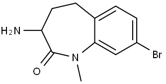 3-Amino-8-bromo-1-methyl-1,3,4,5-tetrahydro-2H-benzo[b]azepin-2-one Struktur
