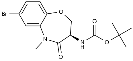 tert-Butyl (R)-(7-bromo-5-methyl-4-oxo-2,3,4,5-tetrahydrobenzo[b][1,4]oxazepin-3-yl)carbamate Struktur