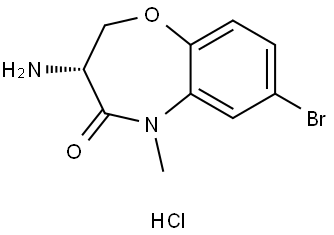 1,5-Benzoxazepin-4(5H)-one, 3-amino-7-bromo-2,3-dihydro-5-methyl-, hydrochloride (1:1), (3R)- Struktur