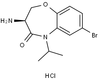 1,5-Benzoxazepin-4(5H)-one, 3-amino-7-bromo-2,3-dihydro-5-(1-methylethyl)-, hydrochloride (1:1), (3S)- Struktur