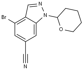 4-Bromo-1-(tetrahydro-2H-pyran-2-yl)-1H-indazole-6-carbonitrile Struktur