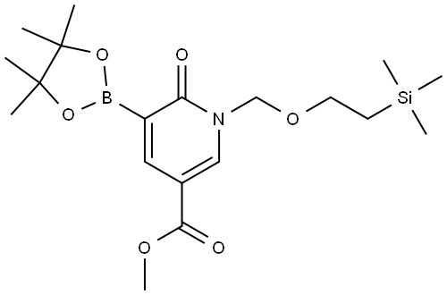 Methyl 6-oxo-5-(4,4,5,5-tetramethyl-1,3,2-dioxaborolan-2-yl)-1-((2-(trimethylsilyl)ethoxy)methyl)-1,6-dihydropyridine-3-carboxylate Struktur
