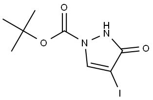 tert-Butyl 4-iodo-3-oxo-2,3-dihydro-1H-pyrazole-1-carboxylate Struktur