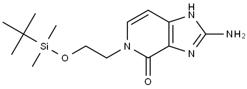 2-Amino-5-(2-((tert-butyldimethylsilyl)oxy)ethyl)-3,5-dihydro-4H-imidazo[4,5-c]pyridin-4-one Struktur