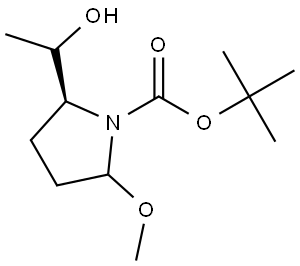 (2S)-tert-Butyl 2-(1-hydroxyethyl)-5-methoxypyrrolidine-1-carboxylate Struktur