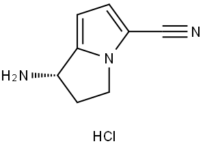 (S)-1-Amino-2,3-dihydro-1H-pyrrolizine-5-carbonitrile hydrochloride Struktur