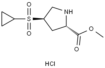 Methyl (2S,4R)-4-(cyclopropylsulfonyl)pyrrolidine-2-carboxylate hydrochloride Struktur