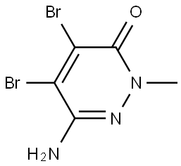 6-Amino-4,5-dibromo-2-methylpyridazin-3(2H)-one Struktur