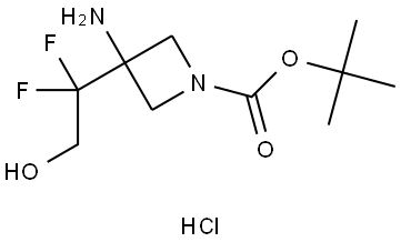 tert-butyl 3-amino-3-(1,1-difluoro-2-hydroxy-ethyl)azetidine-1-carboxylate hydrochloride Struktur