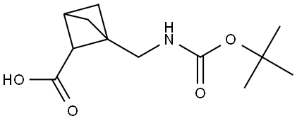 Bicyclo[1.1.1]pentane-2-carboxylic acid, 1-[[[(1,1-dimethylethoxy)carbonyl]amino]methyl]- Struktur