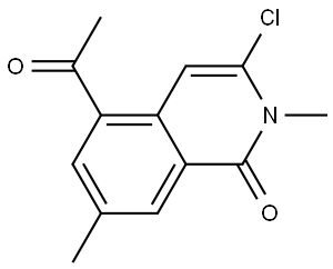 5-Acetyl-3-chloro-2,7-dimethylisoquinolin-1(2H)-one Struktur