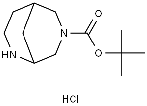 tert-Butyl 2,7-diazabicyclo[3.3.1]nonane-7-carboxylate hydrochloride Struktur
